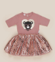 HuxBaby Heart Bear Ballet Dress Berry 2 Years